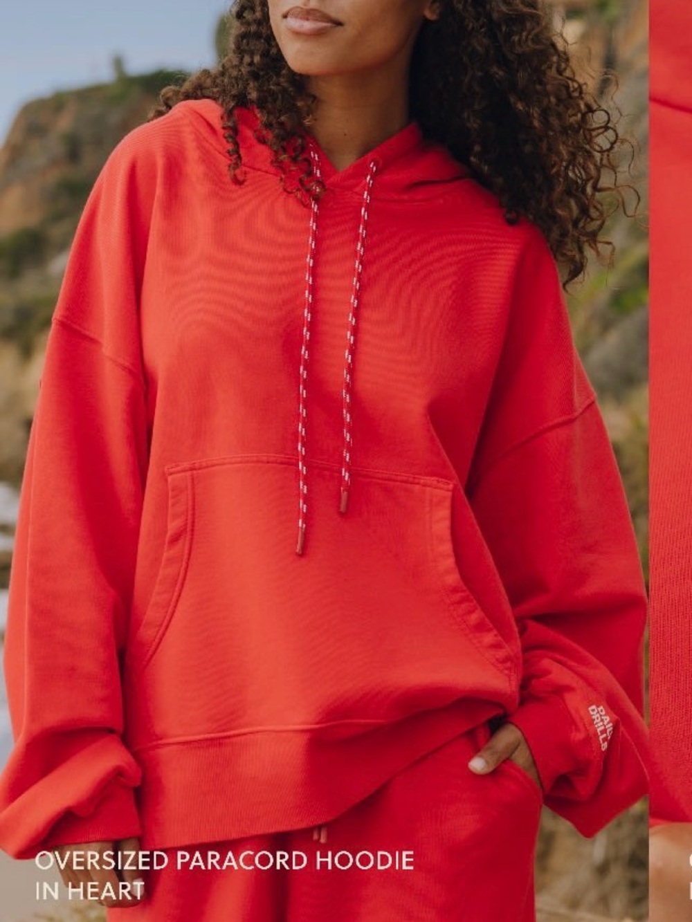 Daily Drills Heart Oversized Heart Red Paracord Hoodie M/L NWOT